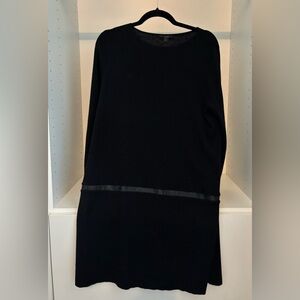 COS Black Knit Sweater Dress with Leather Detail